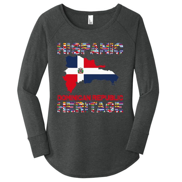 National Hispanic Heritage Month Dominican Republic Flag Women's Perfect Tri Tunic Long Sleeve Shirt