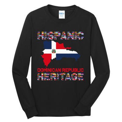 National Hispanic Heritage Month Dominican Republic Flag Tall Long Sleeve T-Shirt