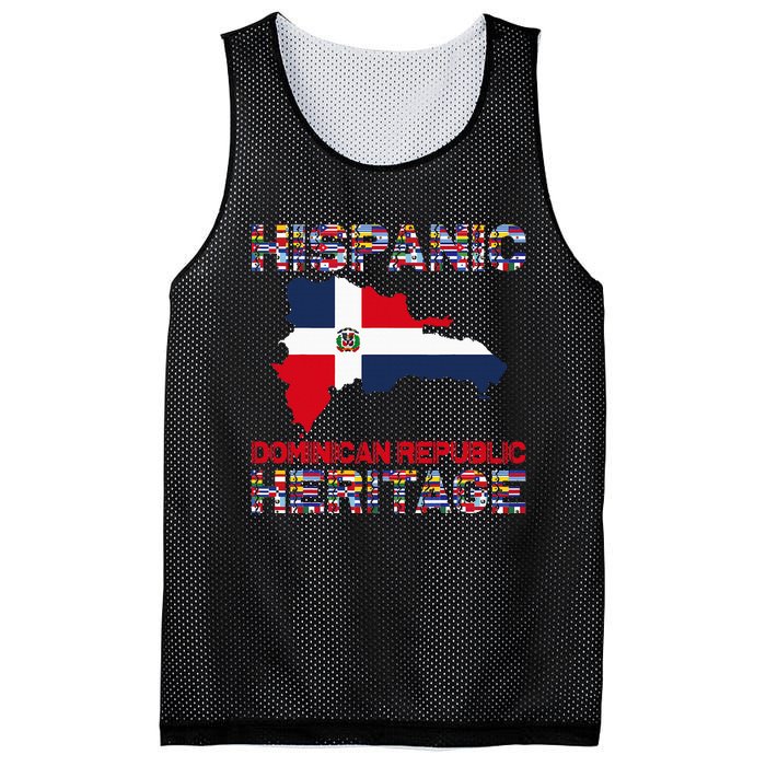 National Hispanic Heritage Month Dominican Republic Flag Mesh Reversible Basketball Jersey Tank