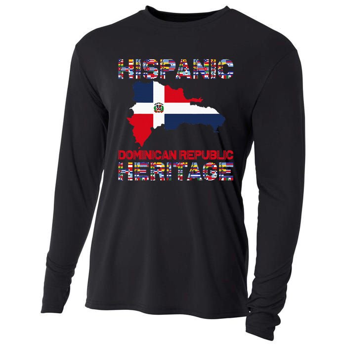 National Hispanic Heritage Month Dominican Republic Flag Cooling Performance Long Sleeve Crew