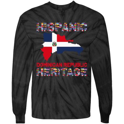 National Hispanic Heritage Month Dominican Republic Flag Tie-Dye Long Sleeve Shirt