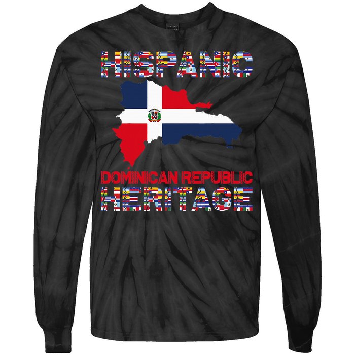 National Hispanic Heritage Month Dominican Republic Flag Tie-Dye Long Sleeve Shirt