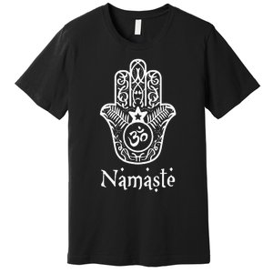 Namaste Hand Hamsa Yoga Hinduism Vedas Ohm Premium T-Shirt