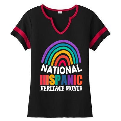 National Hispanic Heritage Month Rainbow Ladies Halftime Notch Neck Tee