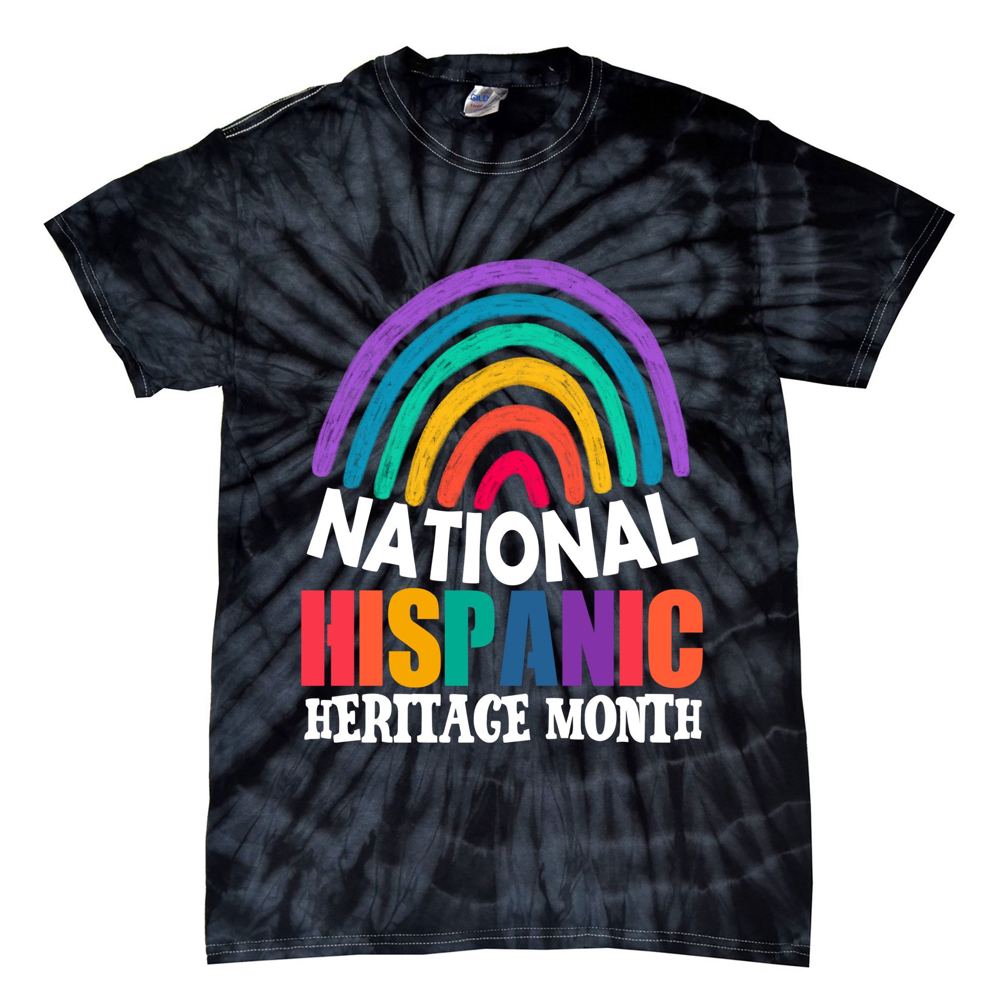 National Hispanic Heritage Month Rainbow Tie-Dye T-Shirt