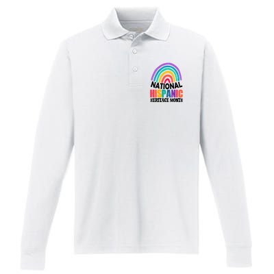 National Hispanic Heritage Month Rainbow Performance Long Sleeve Polo