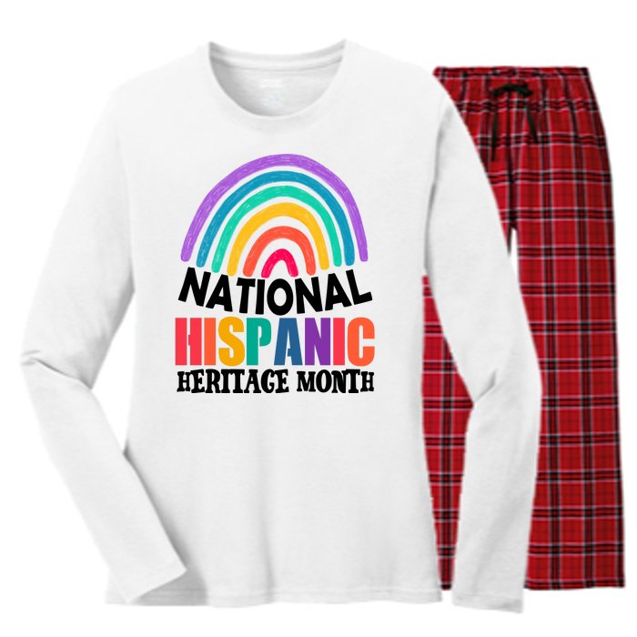 National Hispanic Heritage Month Rainbow Women's Long Sleeve Flannel Pajama Set 