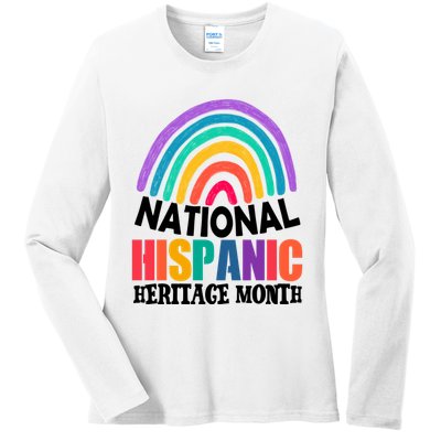 National Hispanic Heritage Month Rainbow Ladies Long Sleeve Shirt