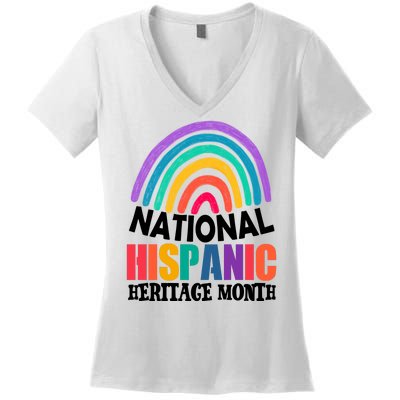 National Hispanic Heritage Month Rainbow Women's V-Neck T-Shirt