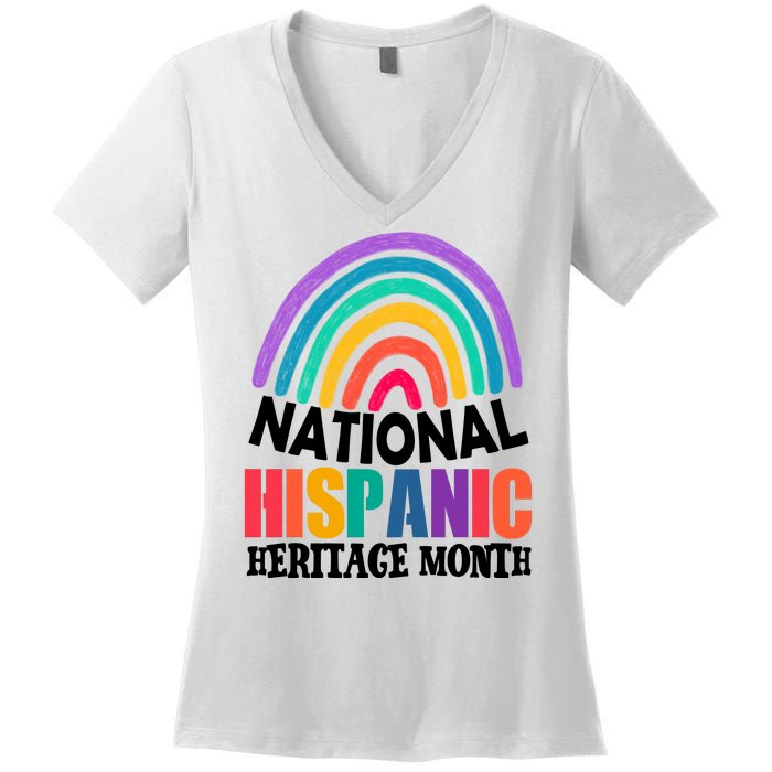 National Hispanic Heritage Month Rainbow Women's V-Neck T-Shirt