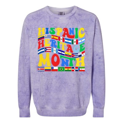 National Hispanic Heritage Month Countries Flags Colorblast Crewneck Sweatshirt