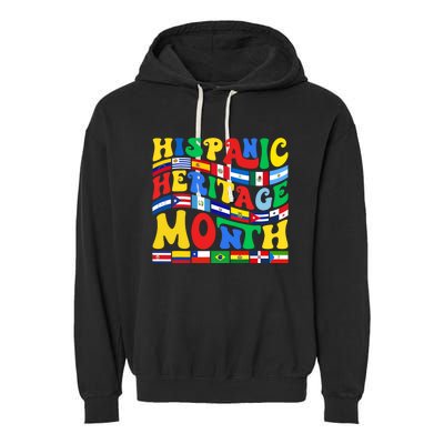 National Hispanic Heritage Month Countries Flags Garment-Dyed Fleece Hoodie