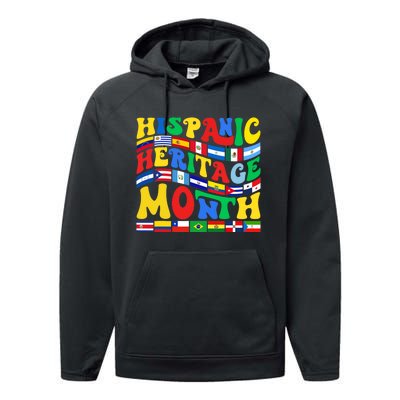 National Hispanic Heritage Month Countries Flags Performance Fleece Hoodie