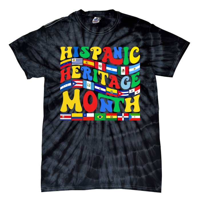 National Hispanic Heritage Month Countries Flags Tie-Dye T-Shirt