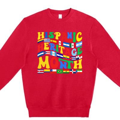 National Hispanic Heritage Month Countries Flags Premium Crewneck Sweatshirt