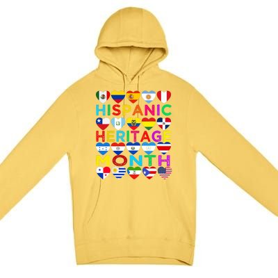 National Hispanic Heritage Month Latino Countries Flag Premium Pullover Hoodie