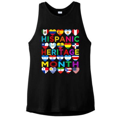 National Hispanic Heritage Month Latino Countries Flag Ladies PosiCharge Tri-Blend Wicking Tank