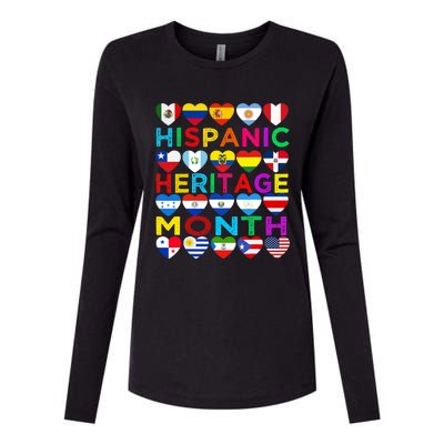 National Hispanic Heritage Month Latino Countries Flag Womens Cotton Relaxed Long Sleeve T-Shirt