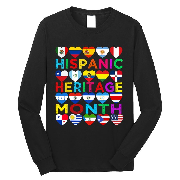 National Hispanic Heritage Month Latino Countries Flag Long Sleeve Shirt