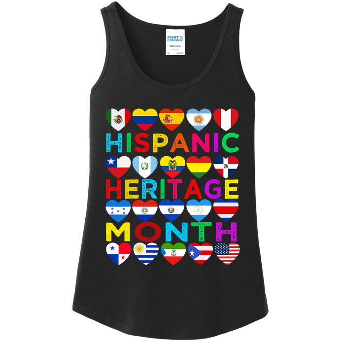 National Hispanic Heritage Month Latino Countries Flag Ladies Essential Tank