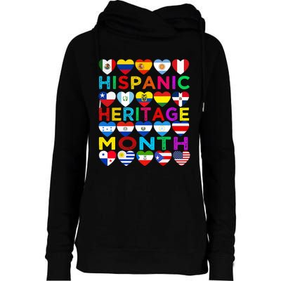 National Hispanic Heritage Month Latino Countries Flag Womens Funnel Neck Pullover Hood