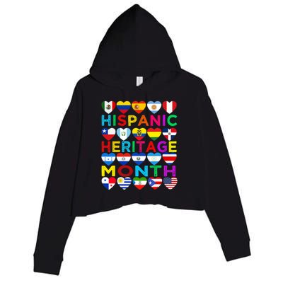 National Hispanic Heritage Month Latino Countries Flag Crop Fleece Hoodie