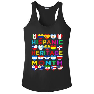 National Hispanic Heritage Month Latino Countries Flag Ladies PosiCharge Competitor Racerback Tank