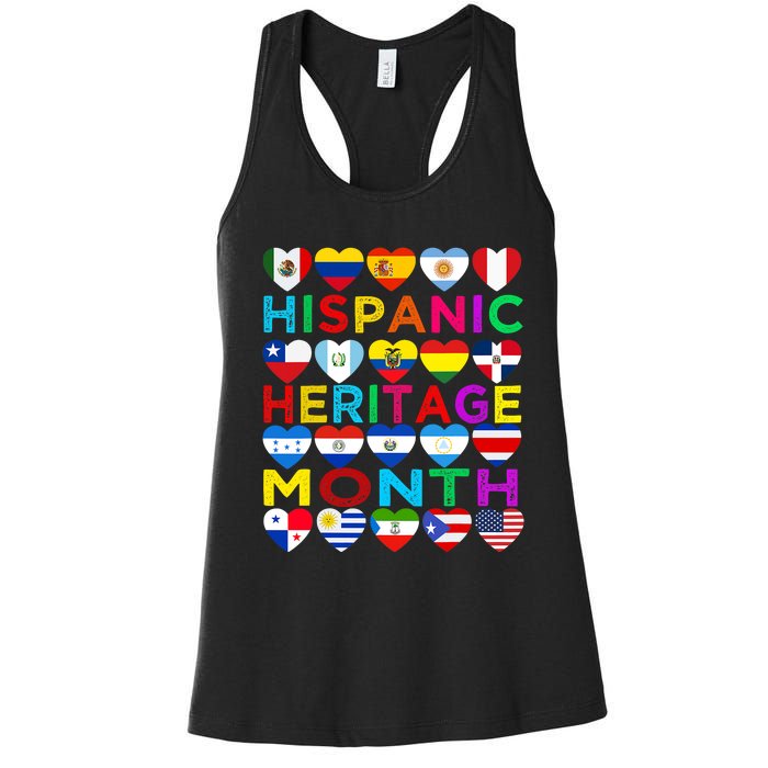 National Hispanic Heritage Month Latino Countries Flag Women's Racerback Tank