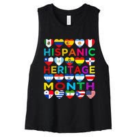 National Hispanic Heritage Month Latino Countries Flag Women's Racerback Cropped Tank