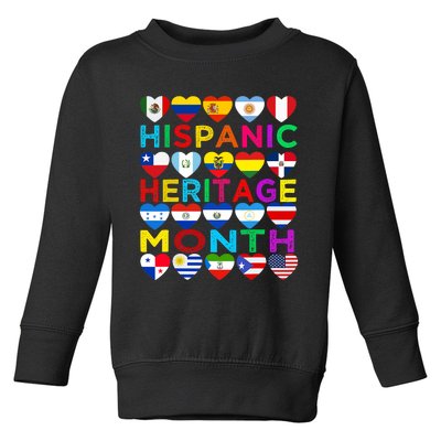 National Hispanic Heritage Month Latino Countries Flag Toddler Sweatshirt