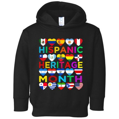 National Hispanic Heritage Month Latino Countries Flag Toddler Hoodie