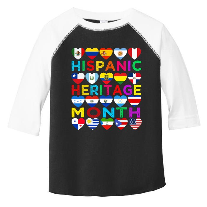 National Hispanic Heritage Month Latino Countries Flag Toddler Fine Jersey T-Shirt