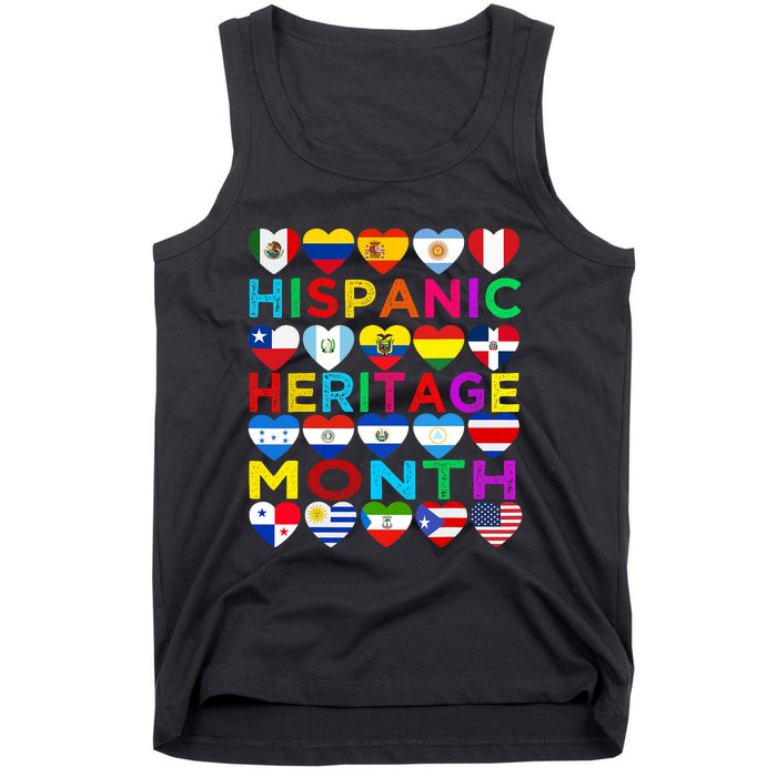 National Hispanic Heritage Month Latino Countries Flag Tank Top