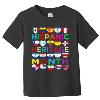 National Hispanic Heritage Month Latino Countries Flag Toddler T-Shirt