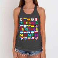 National Hispanic Heritage Month Latino Countries Flag Women's Knotted Racerback Tank