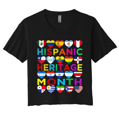 National Hispanic Heritage Month Latino Countries Flag Women's Crop Top Tee