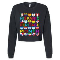 National Hispanic Heritage Month Latino Countries Flag Cropped Pullover Crew