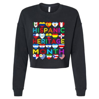 National Hispanic Heritage Month Latino Countries Flag Cropped Pullover Crew