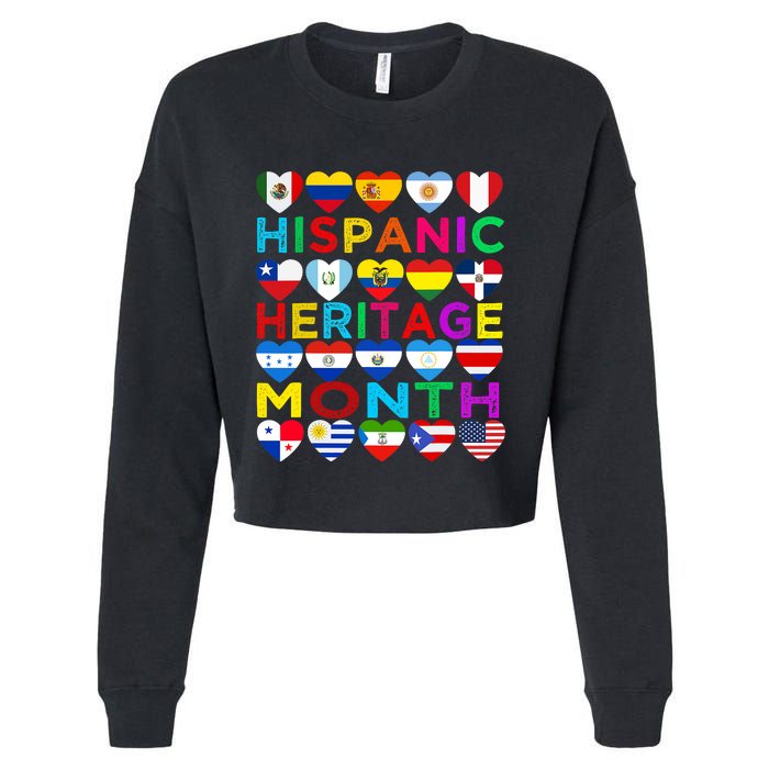 National Hispanic Heritage Month Latino Countries Flag Cropped Pullover Crew