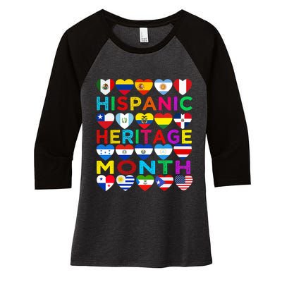 National Hispanic Heritage Month Latino Countries Flag Women's Tri-Blend 3/4-Sleeve Raglan Shirt