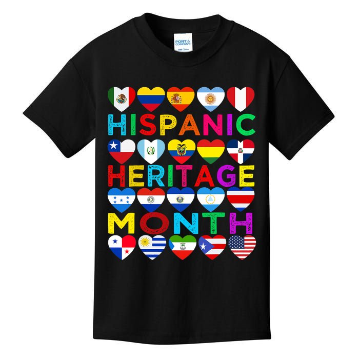 National Hispanic Heritage Month Latino Countries Flag Kids T-Shirt