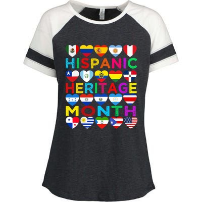 National Hispanic Heritage Month Latino Countries Flag Enza Ladies Jersey Colorblock Tee