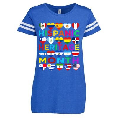 National Hispanic Heritage Month Latino Countries Flag Enza Ladies Jersey Football T-Shirt