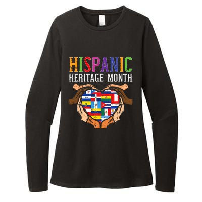 National Hispanic Heritage Month Sunflower Countries Flags Womens CVC Long Sleeve Shirt