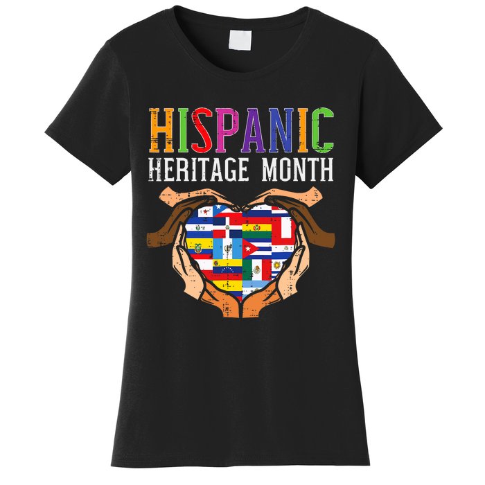 National Hispanic Heritage Month Sunflower Countries Flags Women's T-Shirt