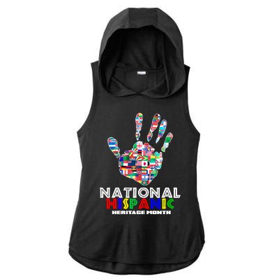 National Hispanic Heritage Month Hand Ladies PosiCharge Tri-Blend Wicking Draft Hoodie Tank