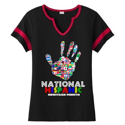 National Hispanic Heritage Month Hand Ladies Halftime Notch Neck Tee