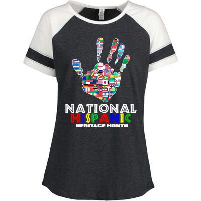 National Hispanic Heritage Month Hand Enza Ladies Jersey Colorblock Tee