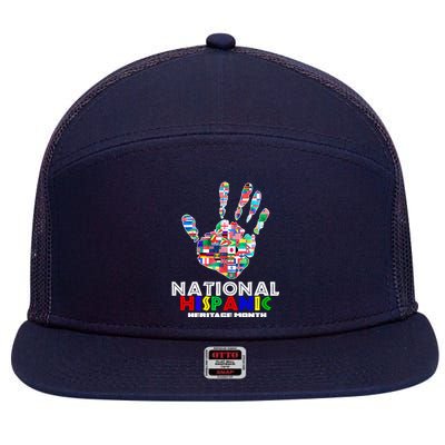 National Hispanic Heritage Month Hand 7 Panel Mesh Trucker Snapback Hat