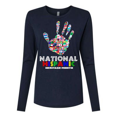 National Hispanic Heritage Month Hand Womens Cotton Relaxed Long Sleeve T-Shirt